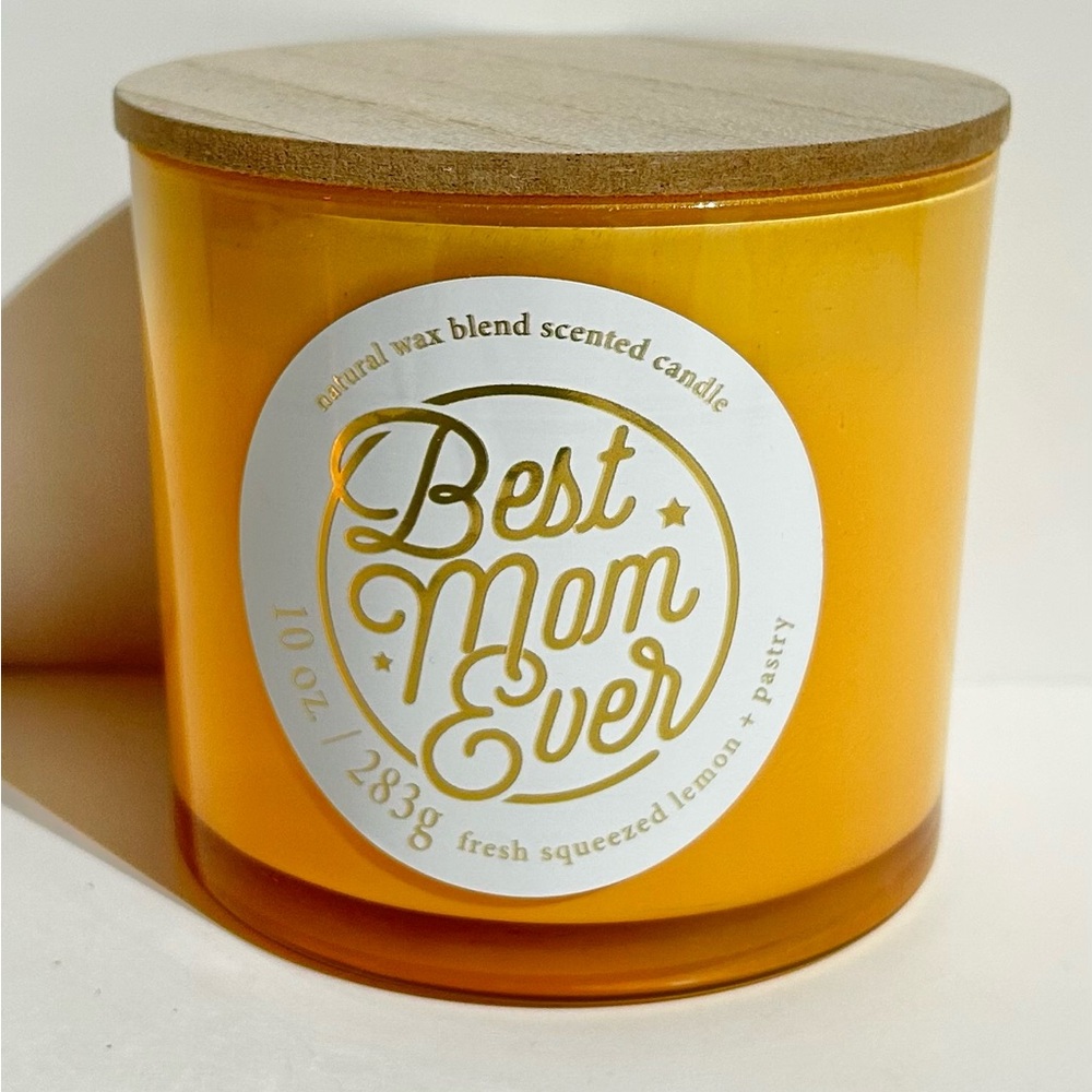 Kirkland's 10oz 2 Wick Candle Natural Wax Best Mom Ever Scent Fresh Lemon Pastry